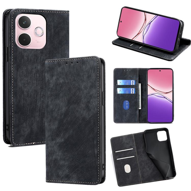RFID Anti-theft Brush Magnetic Leather Phone Case, For OPPO A5 5G 2025 Global, For OPPO Find X8s+ 5G, For OPPO Find X8s 5G, For OPPO Find X8 Ultra 5G, For OPPO F29 5G Global, For OPPO A5 Pro 5G Global, For OPPO Reno13 F 5G / 4G, For OPPO A3 5G India   ...