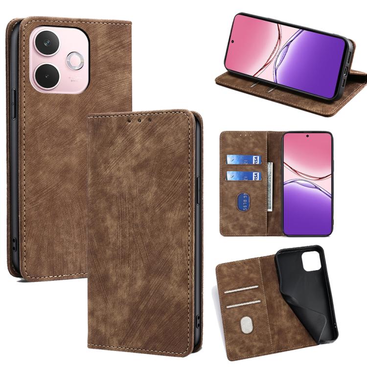 RFID Anti-theft Brush Magnetic Leather Phone Case, For OPPO A5 5G 2025 Global, For OPPO Find X8s+ 5G, For OPPO Find X8s 5G, For OPPO Find X8 Ultra 5G, For OPPO F29 5G Global, For OPPO A5 Pro 5G Global, For OPPO Reno13 F 5G / 4G, For OPPO A3 5G India   ...