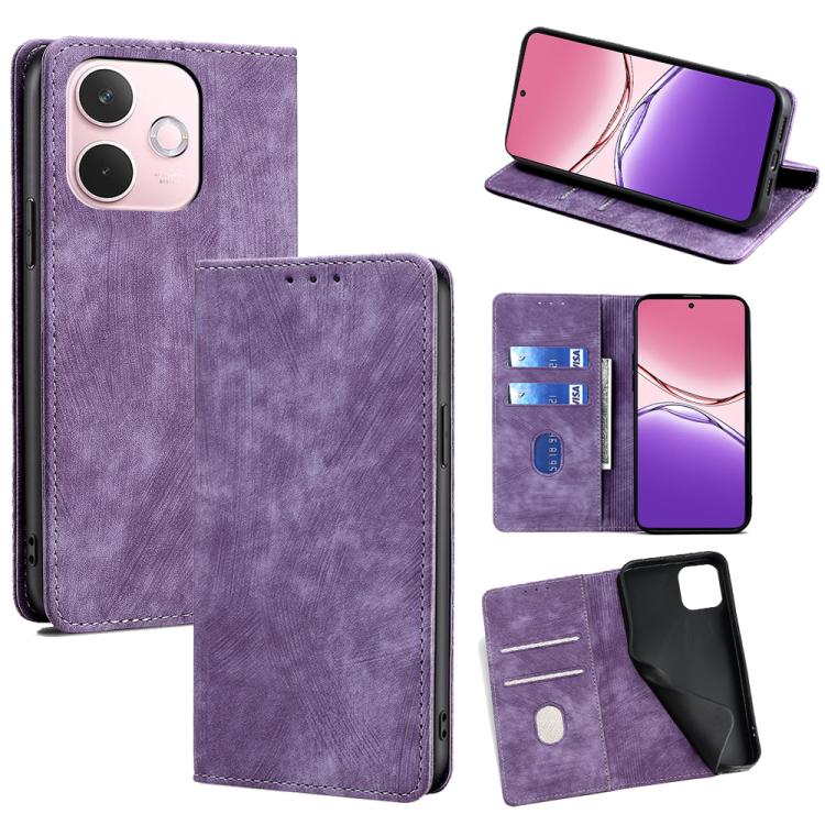 RFID Anti-theft Brush Magnetic Leather Phone Case, For OPPO A5 5G 2025 Global, For OPPO Find X8s+ 5G, For OPPO Find X8s 5G, For OPPO Find X8 Ultra 5G, For OPPO F29 5G Global, For OPPO A5 Pro 5G Global, For OPPO Reno13 F 5G / 4G, For OPPO A3 5G India   ...