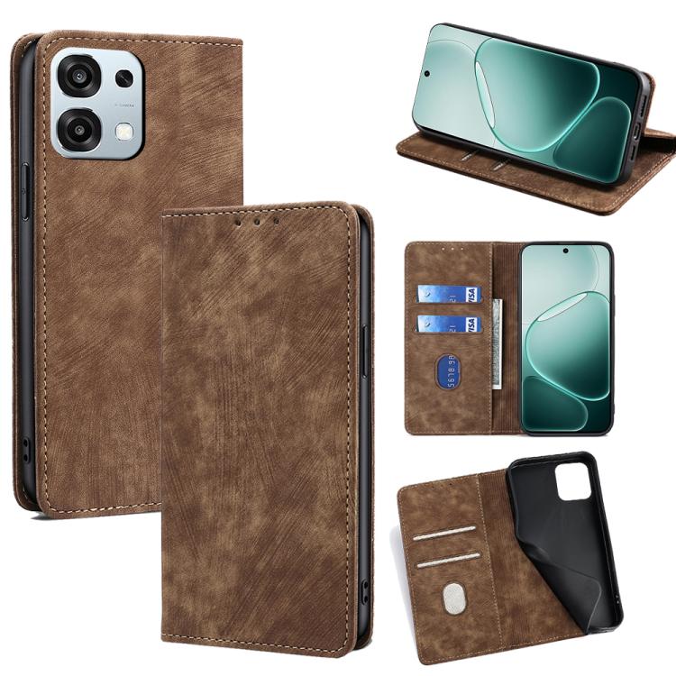 RFID Anti-theft Brush Magnetic Leather Phone Case, For OPPO Reno15 F 5G, For OPPO A6x 4G Global, For OPPO Reno15 5G Global, For OPPO Find X9 5G, For OPPO F31 5G, For OPPO Find X9 Pro 5G, For OPPO K13 Turbo Pro 5G, For OPPO Reno14 F 5G                  ...
