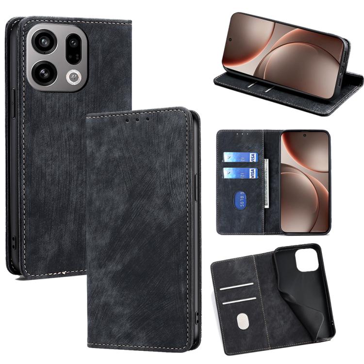 RFID Anti-theft Brush Magnetic Leather Phone Case, For OPPO Find X9s Pro 5G, For OPPO Find X9 Ultra 5G, For OPPO A6s 4G, For OPPO Reno15 F 5G, For OPPO A6x 4G Global, For OPPO Reno15 5G Global, For OPPO Find X9 5G, For OPPO F31 5G, For OPPO Find X9 Pro 5G