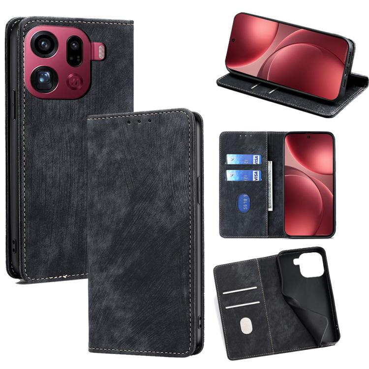RFID Anti-theft Brush Magnetic Leather Phone Case, For OPPO Reno15 F 5G, For OPPO A6x 4G Global, For OPPO Reno15 5G Global, For OPPO Find X9 5G, For OPPO F31 5G, For OPPO Find X9 Pro 5G, For OPPO K13 Turbo Pro 5G, For OPPO Reno14 F 5G                  ...