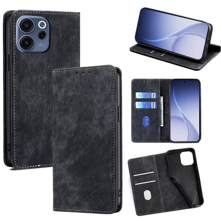 RFID Anti-theft Brush Magnetic Leather Phone Case, For OPPO Find X9s Pro 5G, For OPPO Find X9 Ultra 5G, For OPPO A6s 4G, For OPPO Reno15 F 5G, For OPPO A6x 4G Global, For OPPO Reno15 5G Global, For OPPO Find X9 5G, For OPPO F31 5G, For OPPO Find X9 Pro 5G