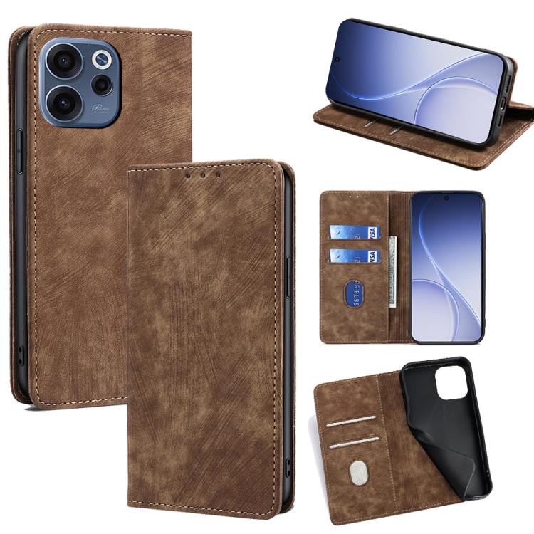 RFID Anti-theft Brush Magnetic Leather Phone Case, For OPPO Find X9s Pro 5G, For OPPO Find X9 Ultra 5G, For OPPO A6s 4G, For OPPO Reno15 F 5G, For OPPO A6x 4G Global, For OPPO Reno15 5G Global, For OPPO Find X9 5G, For OPPO F31 5G, For OPPO Find X9 Pro 5G
