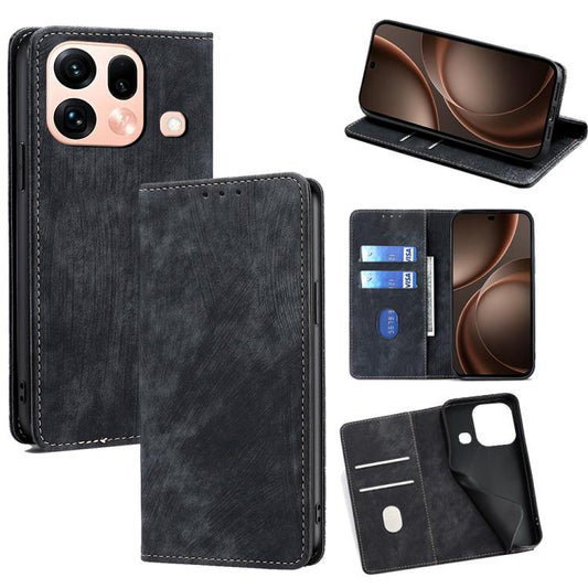 RFID Anti-theft Brush Magnetic Leather Phone Case, For OPPO Find X9s Pro 5G, For OPPO Find X9 Ultra 5G, For OPPO A6s 4G, For OPPO Reno15 F 5G, For OPPO A6x 4G Global, For OPPO Reno15 5G Global, For OPPO Find X9 5G, For OPPO F31 5G, For OPPO Find X9 Pro 5G