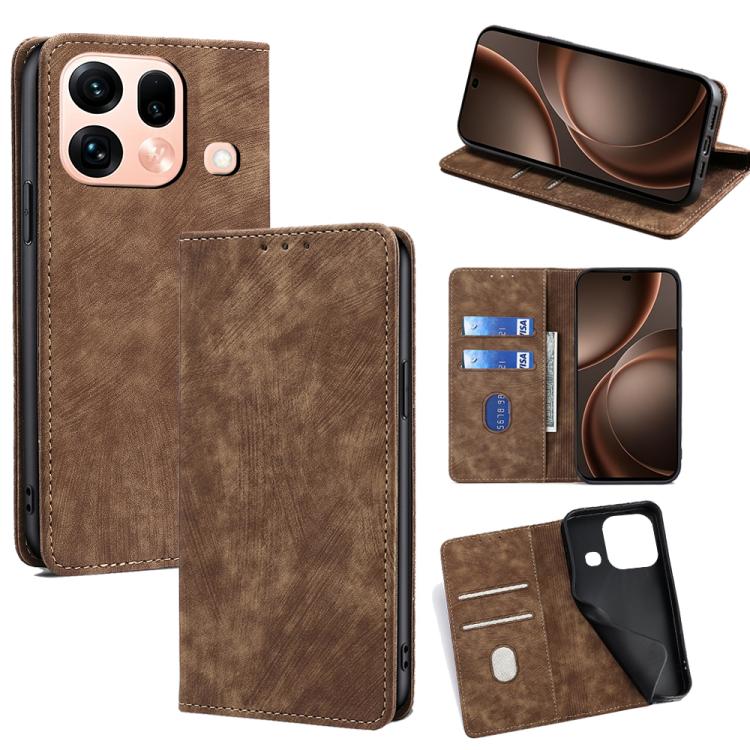 RFID Anti-theft Brush Magnetic Leather Phone Case, For OPPO Find X9s Pro 5G, For OPPO Find X9 Ultra 5G, For OPPO A6s 4G, For OPPO Reno15 F 5G, For OPPO A6x 4G Global, For OPPO Reno15 5G Global, For OPPO Find X9 5G, For OPPO F31 5G, For OPPO Find X9 Pro 5G