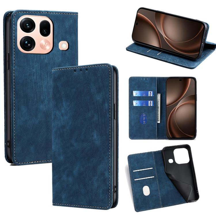 RFID Anti-theft Brush Magnetic Leather Phone Case, For OPPO Find X9s Pro 5G, For OPPO Find X9 Ultra 5G, For OPPO A6s 4G, For OPPO Reno15 F 5G, For OPPO A6x 4G Global, For OPPO Reno15 5G Global, For OPPO Find X9 5G, For OPPO F31 5G, For OPPO Find X9 Pro 5G