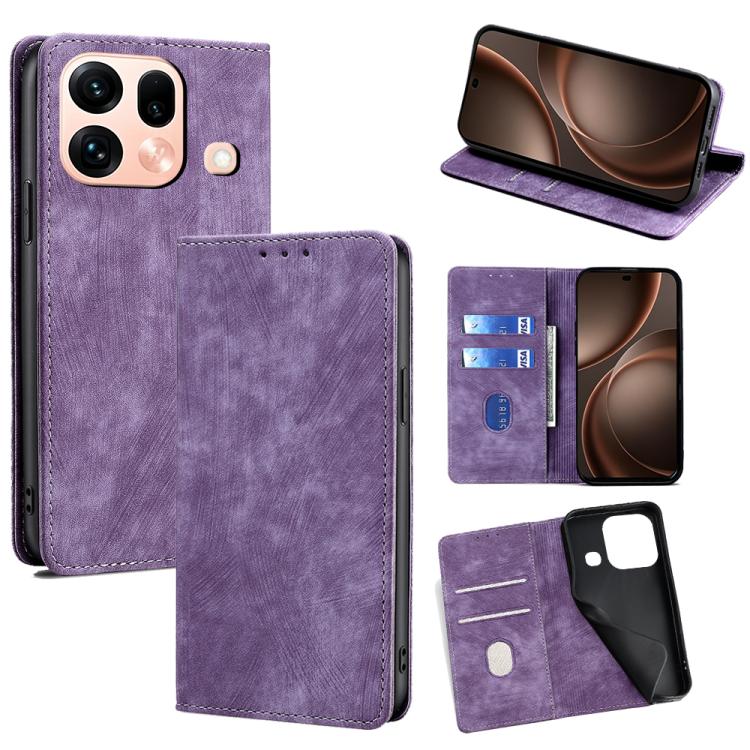 RFID Anti-theft Brush Magnetic Leather Phone Case, For OPPO Find X9s Pro 5G, For OPPO Find X9 Ultra 5G, For OPPO A6s 4G, For OPPO Reno15 F 5G, For OPPO A6x 4G Global, For OPPO Reno15 5G Global, For OPPO Find X9 5G, For OPPO F31 5G, For OPPO Find X9 Pro 5G