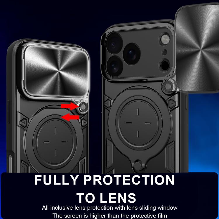 CD Texture Sliding Camshield Magnetic Holder Phone Case, For iPhone 18 Pro, For iPhone 18 Pro Max, For iPhone 17e / 16e, For iPhone 17 Pro Max, For iPhone 17 Pro, For iPhone 17, For iPhone Air, For iPhone 16 Pro Max