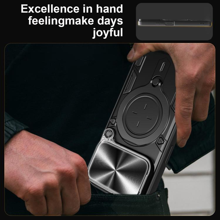 CD Texture Sliding Camshield Magnetic Holder Phone Case, For iPhone 18 Pro, For iPhone 18 Pro Max, For iPhone 17e / 16e, For iPhone 17 Pro Max, For iPhone 17 Pro, For iPhone 17, For iPhone Air, For iPhone 16 Pro Max