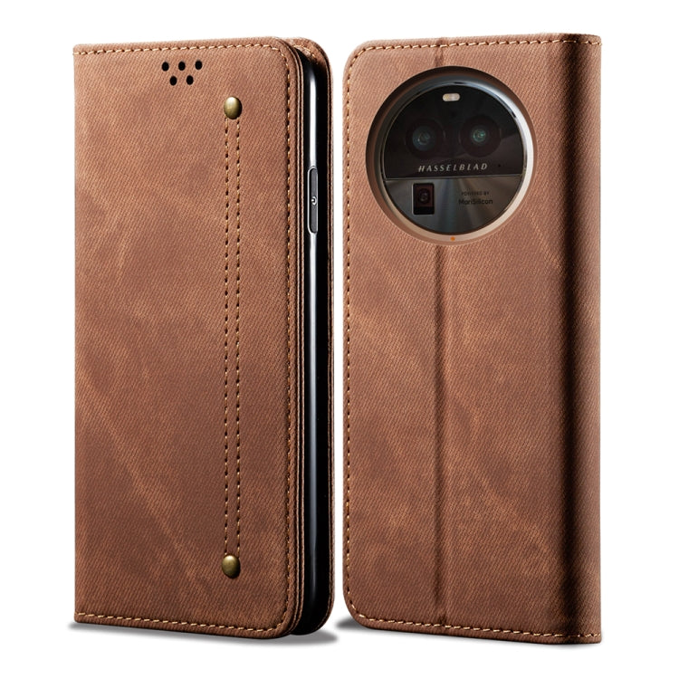 Denim Texture Casual Style Horizontal Flip Leather Case