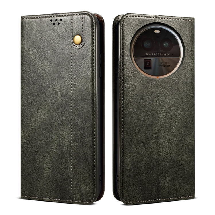 Oil Wax Crazy Horse Texture Leather Phone Case