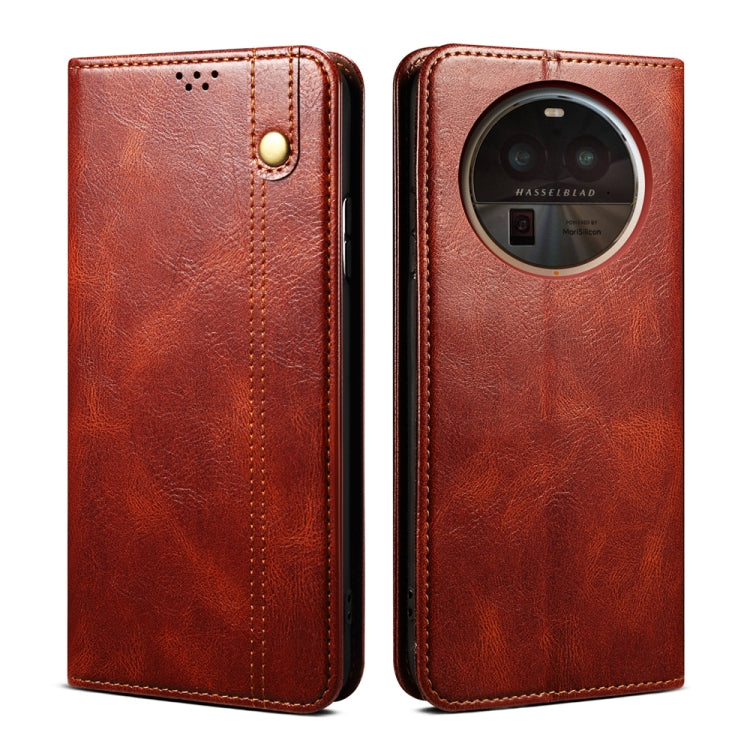 Oil Wax Crazy Horse Texture Leather Phone Case