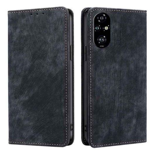 RFID Anti-theft Brush Magnetic Leather Phone Case, For Honor 200 Pro 5G, For Honor 200 Lite 5G Global, For Honor Magic6 Pro, For Honor Magic6, For Honor X50i 5G / 9 Lite