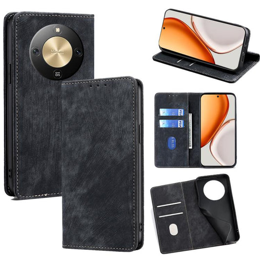 RFID Anti-theft Brush Magnetic Leather Phone Case, For Honor X70 5G, For Honor X6c 4G, For Honor X60 GT 5G, For Honor 400 Pro Global 160.8mm, For Honor 400 Global 156.5mm, For Honor X8c 4G, For Honor Play 60 Plus, For Honor 200 5G, For Honor 200 Pro 5G