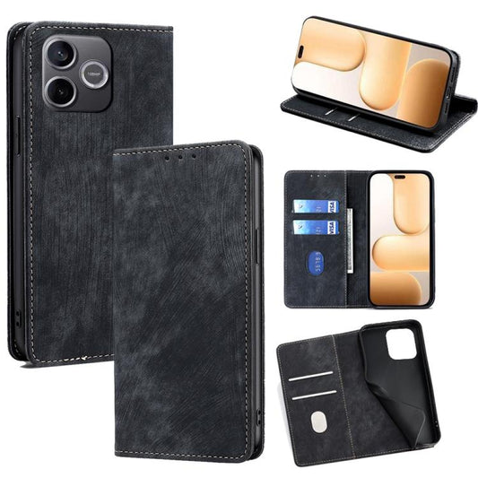 RFID Anti-theft Brush Magnetic Leather Phone Case, For Honor 600 Lite Global, For Honor Magic8 Pro Air 5G, For Honor Power2, For Honor Win 5G, For Honor X8d 4G, For Honor X5c 4G, For Honor Magic8 Pro, For Honor Magic8, For Honor 400 Smart 5G