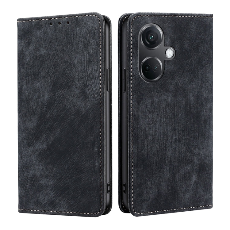 RFID Anti-theft Brush Magnetic Leather Phone Case, For OnePlus Ace 3V 5G, For OnePlus Nord CE4, For OnePlus Ace 2 Pro, For OnePlus Nord CE3 5G, For OnePlus Nord CE 3 Lite 5G