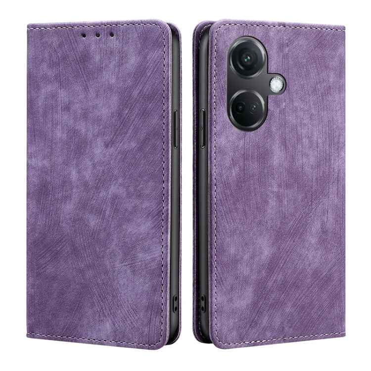RFID Anti-theft Brush Magnetic Leather Phone Case, For OnePlus Ace 2 Pro, For OnePlus Nord CE3 5G, For OnePlus Nord CE 3 Lite 5G