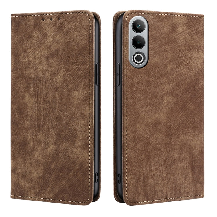 RFID Anti-theft Brush Magnetic Leather Phone Case, For OnePlus Ace 3V 5G, For OnePlus Nord CE4, For OnePlus Ace 2 Pro, For OnePlus Nord CE3 5G, For OnePlus Nord CE 3 Lite 5G