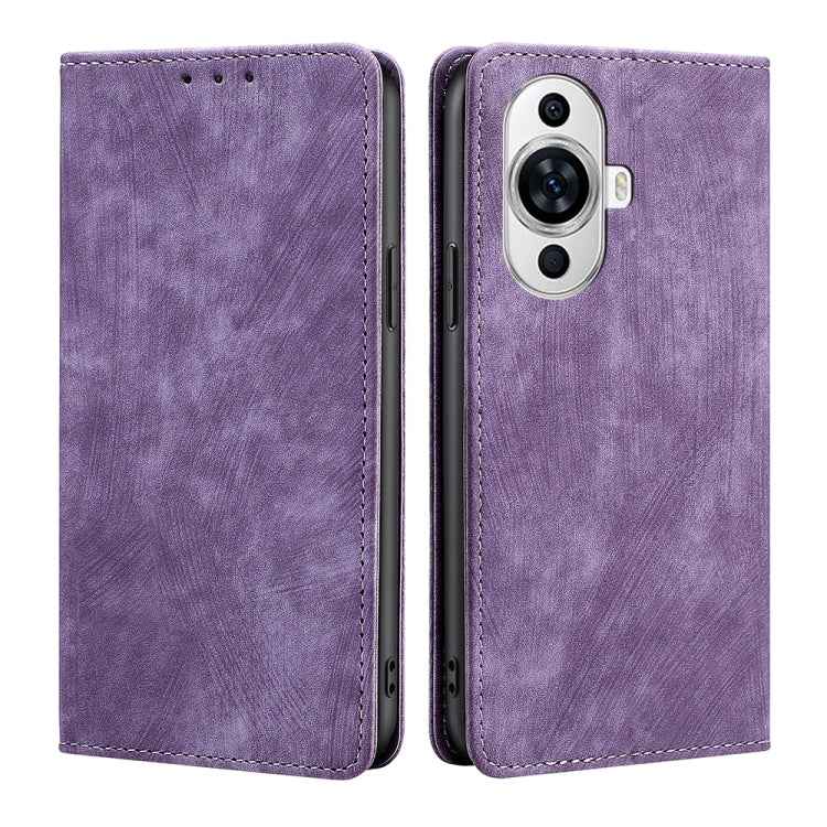 RFID Anti-theft Brush Magnetic Leather Phone Case, For Huawei Enjoy 60X, For Huawei nova 11 Pro 4G / 11 Ultra 4G, For Huawei nova 11 4G