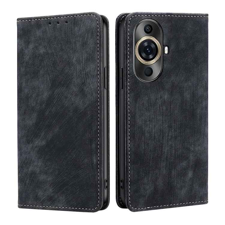 RFID Anti-theft Brush Magnetic Leather Phone Case, For Huawei Enjoy 60X, For Huawei nova 11 Pro 4G / 11 Ultra 4G, For Huawei nova 11 4G