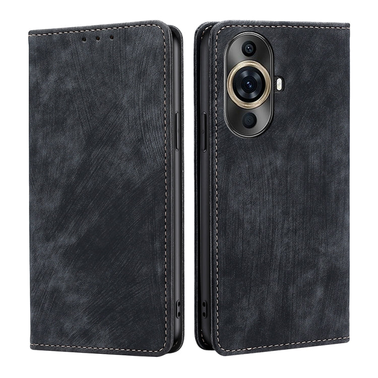 RFID Anti-theft Brush Magnetic Leather Phone Case, For Huawei Mate 60, For Huawei Enjoy 60 Pro / nova 11i, For Huawei Enjoy 60X, For Huawei nova 11 Pro 4G / 11 Ultra 4G, For Huawei nova 11 4G