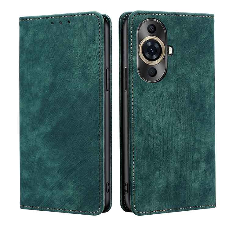 RFID Anti-theft Brush Magnetic Leather Phone Case, For Huawei Enjoy 60X, For Huawei nova 11 Pro 4G / 11 Ultra 4G, For Huawei nova 11 4G