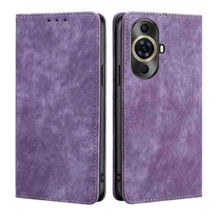 RFID Anti-theft Brush Magnetic Leather Phone Case, For Huawei Enjoy 60X, For Huawei nova 11 Pro 4G / 11 Ultra 4G, For Huawei nova 11 4G