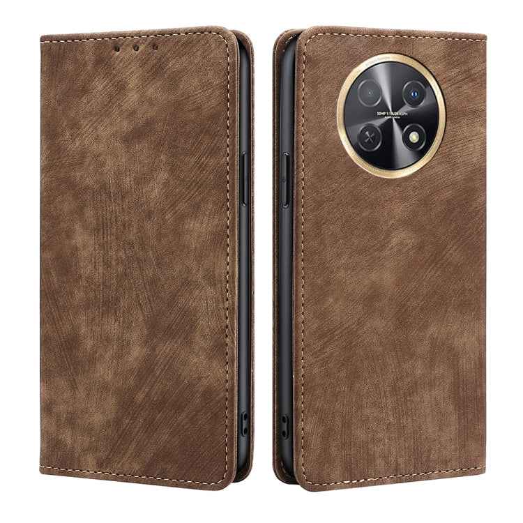 RFID Anti-theft Brush Magnetic Leather Phone Case, For Huawei Enjoy 60X, For Huawei nova 11 Pro 4G / 11 Ultra 4G, For Huawei nova 11 4G