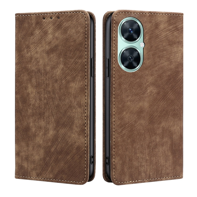 RFID Anti-theft Brush Magnetic Leather Phone Case, For Huawei Mate 60, For Huawei Enjoy 60 Pro / nova 11i, For Huawei Enjoy 60X, For Huawei nova 11 Pro 4G / 11 Ultra 4G, For Huawei nova 11 4G