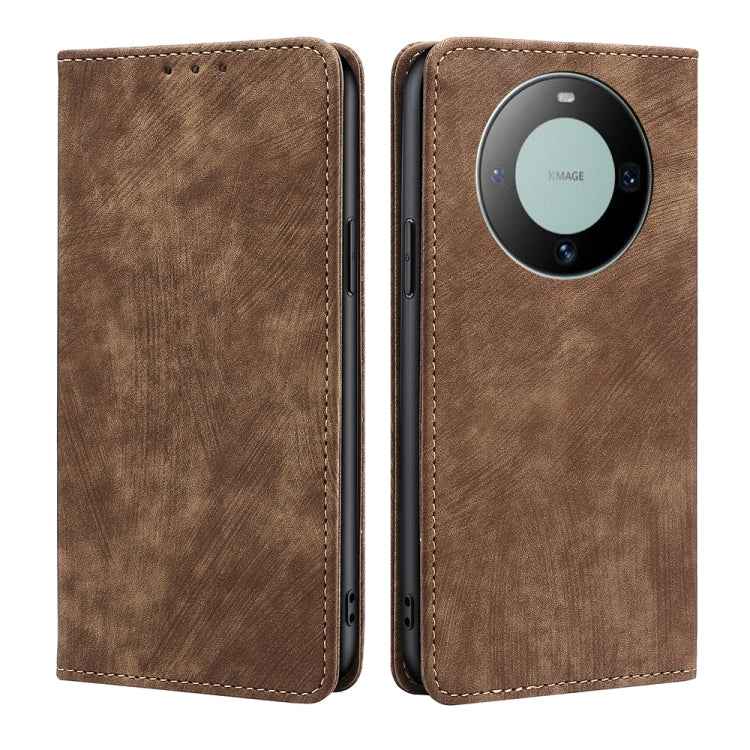 RFID Anti-theft Brush Magnetic Leather Phone Case, For Huawei nova 14 5G, For Huawei Pura 70 Pro / Pro+, For Huawei Pura 70 Ultra, For Huawei nova 12i 4G, For Huawei Pura 70, For Huawei nova 12 5G, For Huawei Mate 60 Pro / Pro+, For Huawei Mate 60     ...