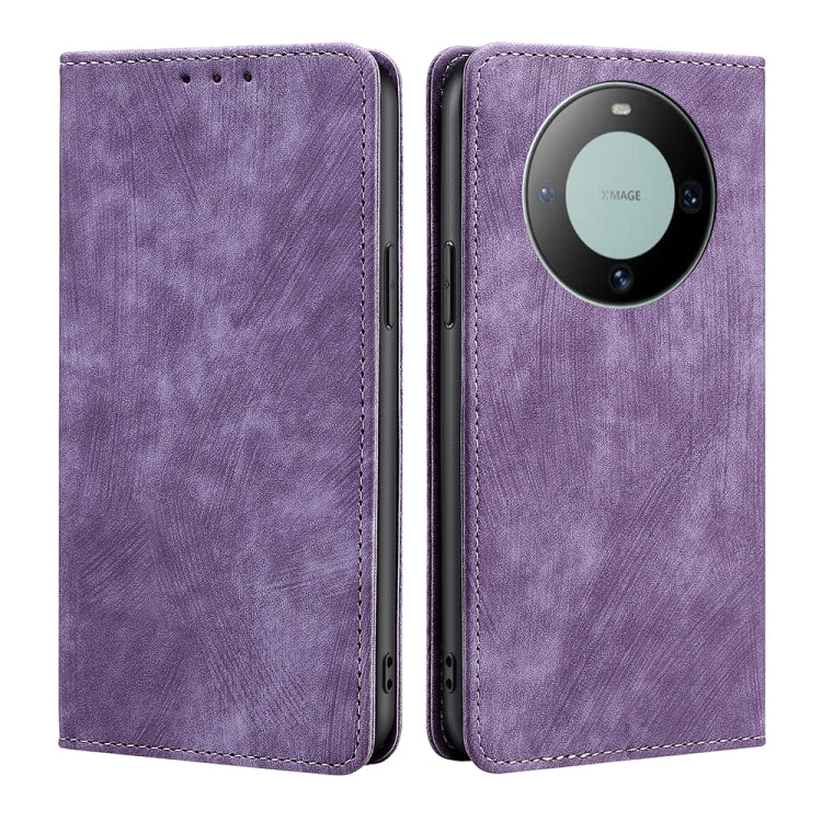 RFID Anti-theft Brush Magnetic Leather Phone Case, For Huawei Mate 60, For Huawei Enjoy 60 Pro / nova 11i, For Huawei Enjoy 60X, For Huawei nova 11 Pro 4G / 11 Ultra 4G, For Huawei nova 11 4G