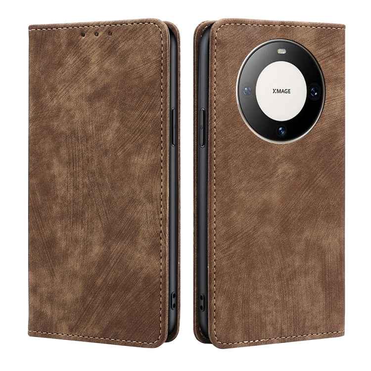 RFID Anti-theft Brush Magnetic Leather Phone Case, For Huawei nova 14 5G, For Huawei Pura 70 Pro / Pro+, For Huawei Pura 70 Ultra, For Huawei nova 12i 4G, For Huawei Pura 70, For Huawei nova 12 5G, For Huawei Mate 60 Pro / Pro+, For Huawei Mate 60     ...