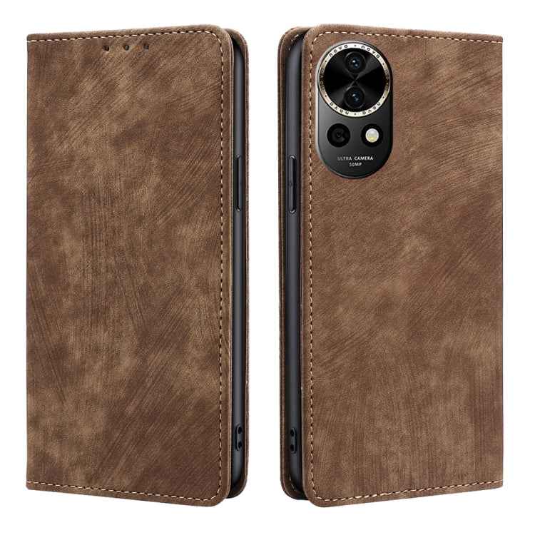 RFID Anti-theft Brush Magnetic Leather Phone Case, For Huawei nova 14 5G, For Huawei Pura 70 Pro / Pro+, For Huawei Pura 70 Ultra, For Huawei nova 12i 4G, For Huawei Pura 70, For Huawei nova 12 5G, For Huawei Mate 60 Pro / Pro+, For Huawei Mate 60     ...