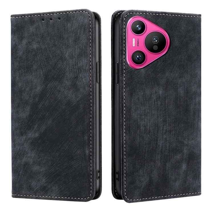 RFID Anti-theft Brush Magnetic Leather Phone Case, For Huawei nova 14 5G, For Huawei Pura 70 Pro / Pro+, For Huawei Pura 70 Ultra, For Huawei nova 12i 4G, For Huawei Pura 70, For Huawei nova 12 5G, For Huawei Mate 60 Pro / Pro+, For Huawei Mate 60     ...