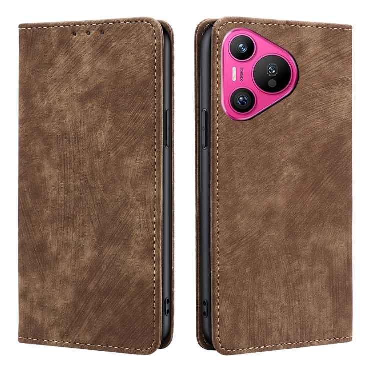 RFID Anti-theft Brush Magnetic Leather Phone Case, For Huawei nova 14 5G, For Huawei Pura 70 Pro / Pro+, For Huawei Pura 70 Ultra, For Huawei nova 12i 4G, For Huawei Pura 70, For Huawei nova 12 5G, For Huawei Mate 60 Pro / Pro+, For Huawei Mate 60     ...