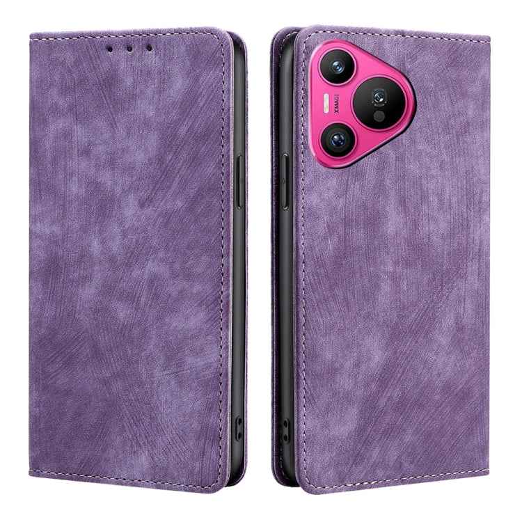RFID Anti-theft Brush Magnetic Leather Phone Case, For Huawei nova 14 5G, For Huawei Pura 70 Pro / Pro+, For Huawei Pura 70 Ultra, For Huawei nova 12i 4G, For Huawei Pura 70, For Huawei nova 12 5G, For Huawei Mate 60 Pro / Pro+, For Huawei Mate 60     ...