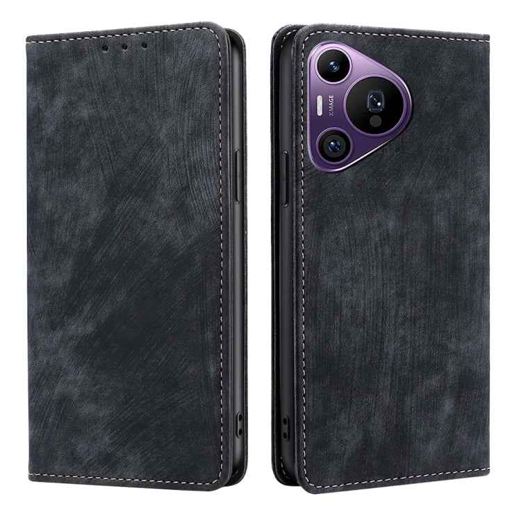 RFID Anti-theft Brush Magnetic Leather Phone Case, For Huawei nova 14 5G, For Huawei Pura 70 Pro / Pro+, For Huawei Pura 70 Ultra, For Huawei nova 12i 4G, For Huawei Pura 70, For Huawei nova 12 5G, For Huawei Mate 60 Pro / Pro+, For Huawei Mate 60     ...