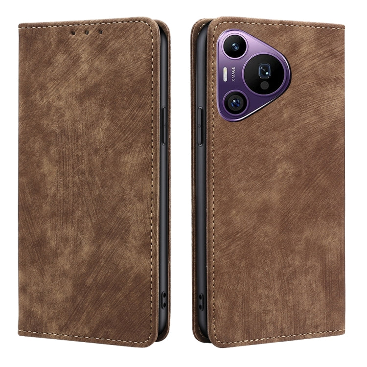 RFID Anti-theft Brush Magnetic Leather Phone Case, For Huawei nova 14 Ultra 5G, For Huawei nova 14 Pro 5G, For Huawei nova 14 5G, For Huawei Pura 70 Pro / Pro+, For Huawei Pura 70 Ultra, For Huawei nova 12i 4G, For Huawei Pura 70, For Huawei nova 12 5G...