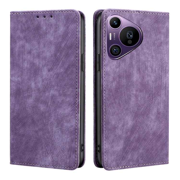 RFID Anti-theft Brush Magnetic Leather Phone Case, For Huawei nova 14 5G, For Huawei Pura 70 Pro / Pro+, For Huawei Pura 70 Ultra, For Huawei nova 12i 4G, For Huawei Pura 70, For Huawei nova 12 5G, For Huawei Mate 60 Pro / Pro+, For Huawei Mate 60     ...