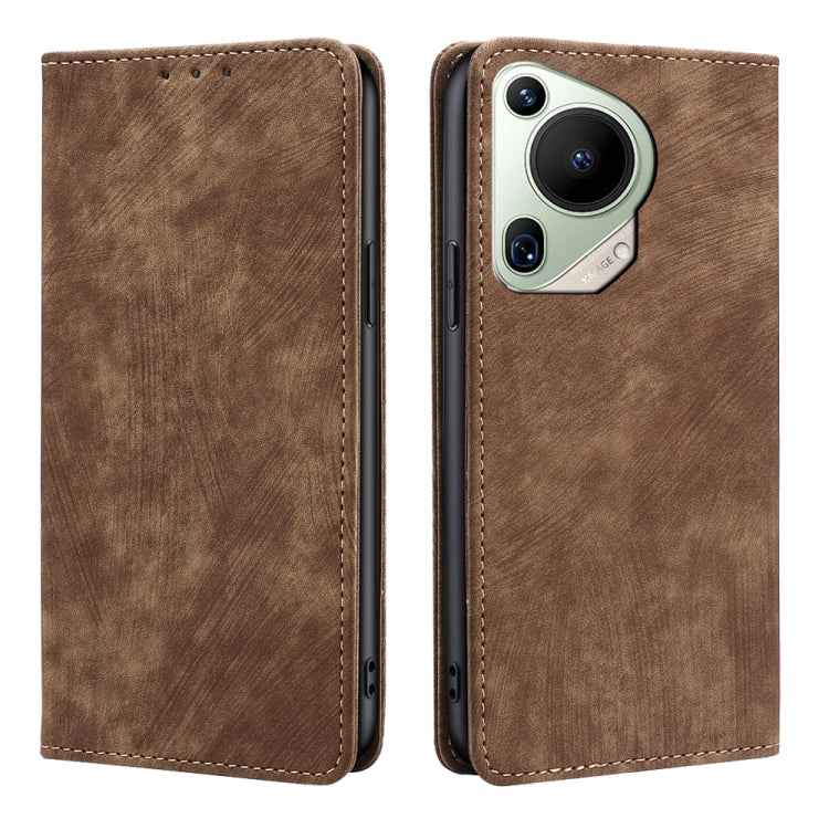 RFID Anti-theft Brush Magnetic Leather Phone Case, For Huawei nova 14 5G, For Huawei Pura 70 Pro / Pro+, For Huawei Pura 70 Ultra, For Huawei nova 12i 4G, For Huawei Pura 70, For Huawei nova 12 5G, For Huawei Mate 60 Pro / Pro+, For Huawei Mate 60     ...