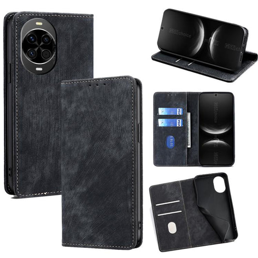 RFID Anti-theft Brush Magnetic Leather Phone Case, For Huawei nova 14 5G, For Huawei Pura 70 Pro / Pro+, For Huawei Pura 70 Ultra, For Huawei nova 12i 4G, For Huawei Pura 70, For Huawei nova 12 5G, For Huawei Mate 60 Pro / Pro+, For Huawei Mate 60     ...