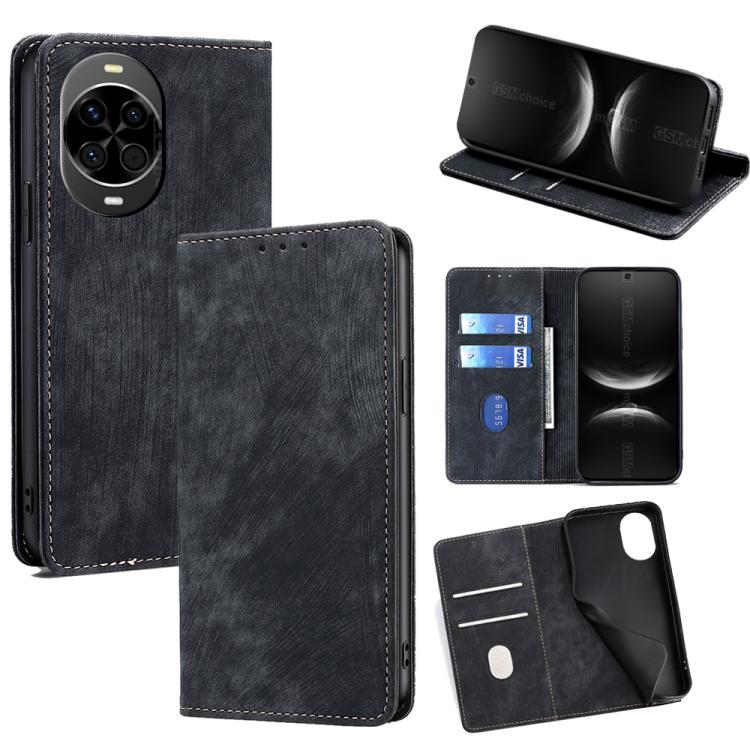 RFID Anti-theft Brush Magnetic Leather Phone Case, For Huawei nova 14 Ultra 5G, For Huawei nova 14 Pro 5G, For Huawei nova 14 5G, For Huawei Pura 70 Pro / Pro+, For Huawei Pura 70 Ultra, For Huawei nova 12i 4G, For Huawei Pura 70, For Huawei nova 12 5G...