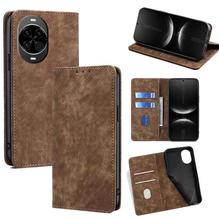 RFID Anti-theft Brush Magnetic Leather Phone Case, For Huawei nova 14 5G, For Huawei Pura 70 Pro / Pro+, For Huawei Pura 70 Ultra, For Huawei nova 12i 4G, For Huawei Pura 70, For Huawei nova 12 5G, For Huawei Mate 60 Pro / Pro+, For Huawei Mate 60     ...