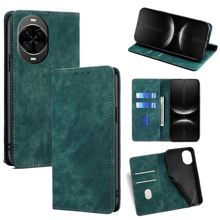 RFID Anti-theft Brush Magnetic Leather Phone Case, For Huawei nova 14 Ultra 5G, For Huawei nova 14 Pro 5G, For Huawei nova 14 5G, For Huawei Pura 70 Pro / Pro+, For Huawei Pura 70 Ultra, For Huawei nova 12i 4G, For Huawei Pura 70, For Huawei nova 12 5G...
