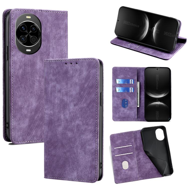 RFID Anti-theft Brush Magnetic Leather Phone Case, For Huawei nova 14 Ultra 5G, For Huawei nova 14 Pro 5G, For Huawei nova 14 5G, For Huawei Pura 70 Pro / Pro+, For Huawei Pura 70 Ultra, For Huawei nova 12i 4G, For Huawei Pura 70, For Huawei nova 12 5G...