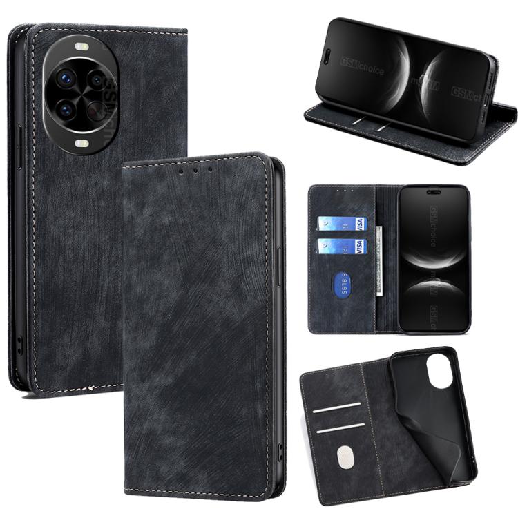 RFID Anti-theft Brush Magnetic Leather Phone Case, For Huawei nova 14 Ultra 5G, For Huawei nova 14 Pro 5G, For Huawei nova 14 5G, For Huawei Pura 70 Pro / Pro+, For Huawei Pura 70 Ultra, For Huawei nova 12i 4G, For Huawei Pura 70, For Huawei nova 12 5G...