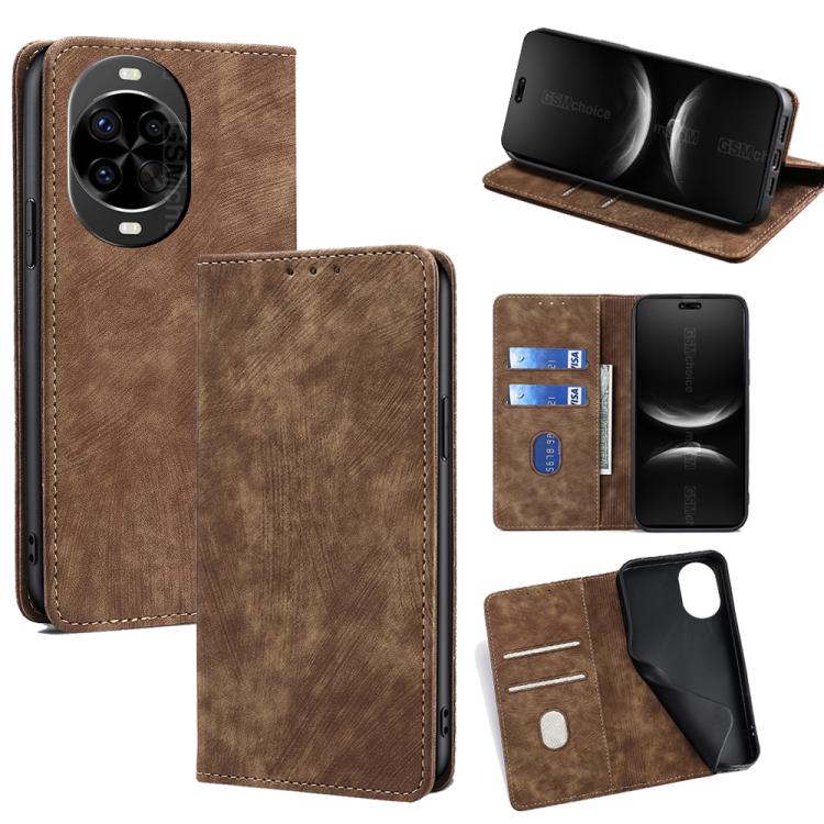 RFID Anti-theft Brush Magnetic Leather Phone Case, For Huawei nova 14 Ultra 5G, For Huawei nova 14 Pro 5G, For Huawei nova 14 5G, For Huawei Pura 70 Pro / Pro+, For Huawei Pura 70 Ultra, For Huawei nova 12i 4G, For Huawei Pura 70, For Huawei nova 12 5G...
