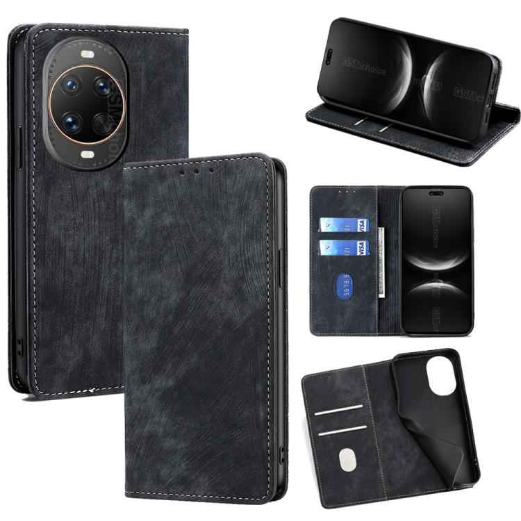 RFID Anti-theft Brush Magnetic Leather Phone Case, For Huawei nova 15 Ultra, For Huawei nova 15 Pro, For Huawei nova 15, For Huawei Mate 80 Pro Max 5G, For Huawei Mate 80 5G, For Huawei Maimang 40 5G, For Huawei Pura 80 5G, For Huawei nova 14 Ultra 5G ...