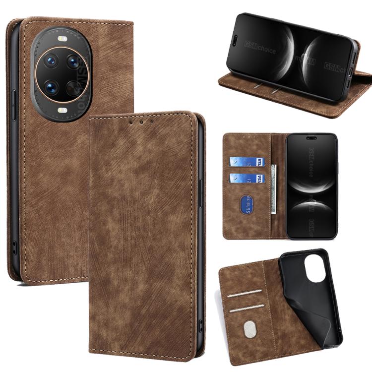 RFID Anti-theft Brush Magnetic Leather Phone Case, For Huawei nova 14 Ultra 5G, For Huawei nova 14 Pro 5G, For Huawei nova 14 5G, For Huawei Pura 70 Pro / Pro+, For Huawei Pura 70 Ultra, For Huawei nova 12i 4G, For Huawei Pura 70, For Huawei nova 12 5G...